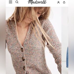 Madewell Multicolor Ribbed Cardigan